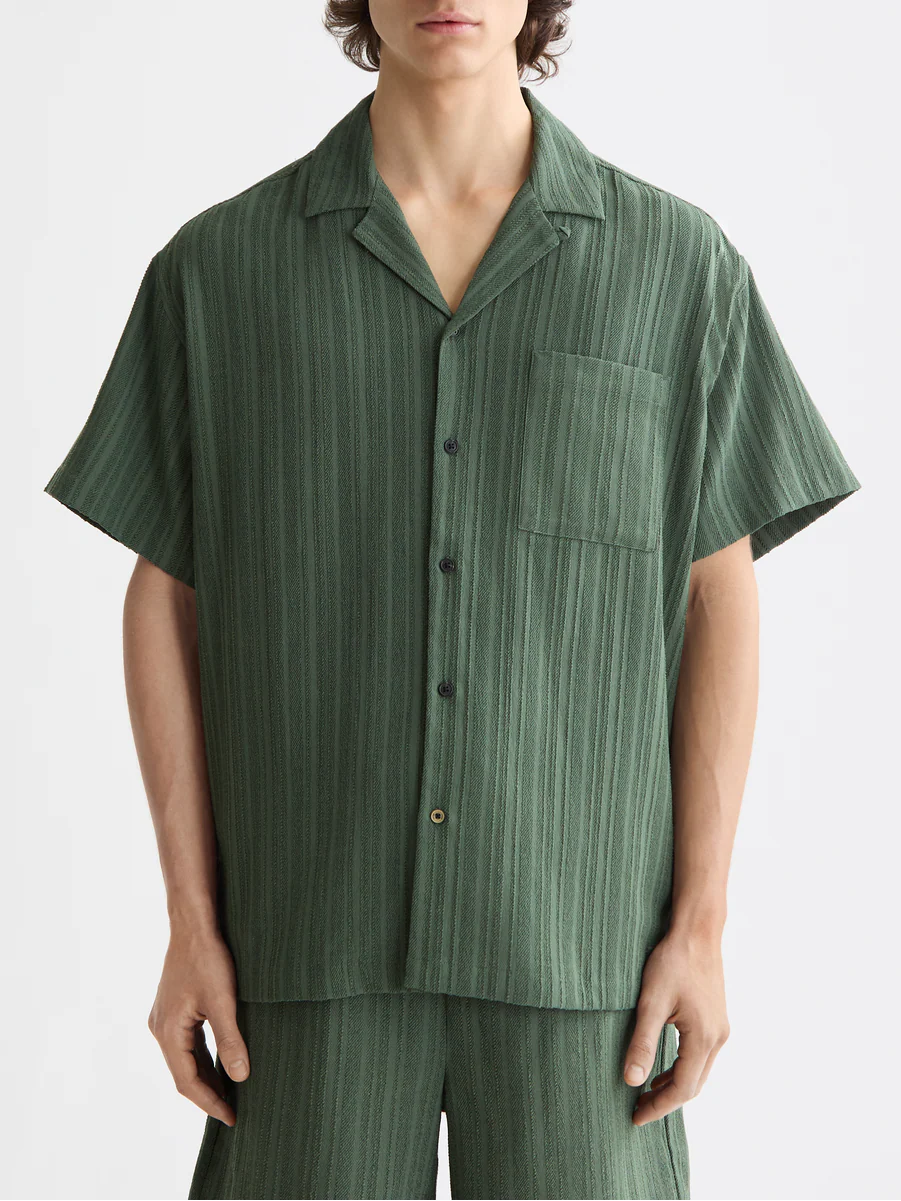 striped short sleeve shirt