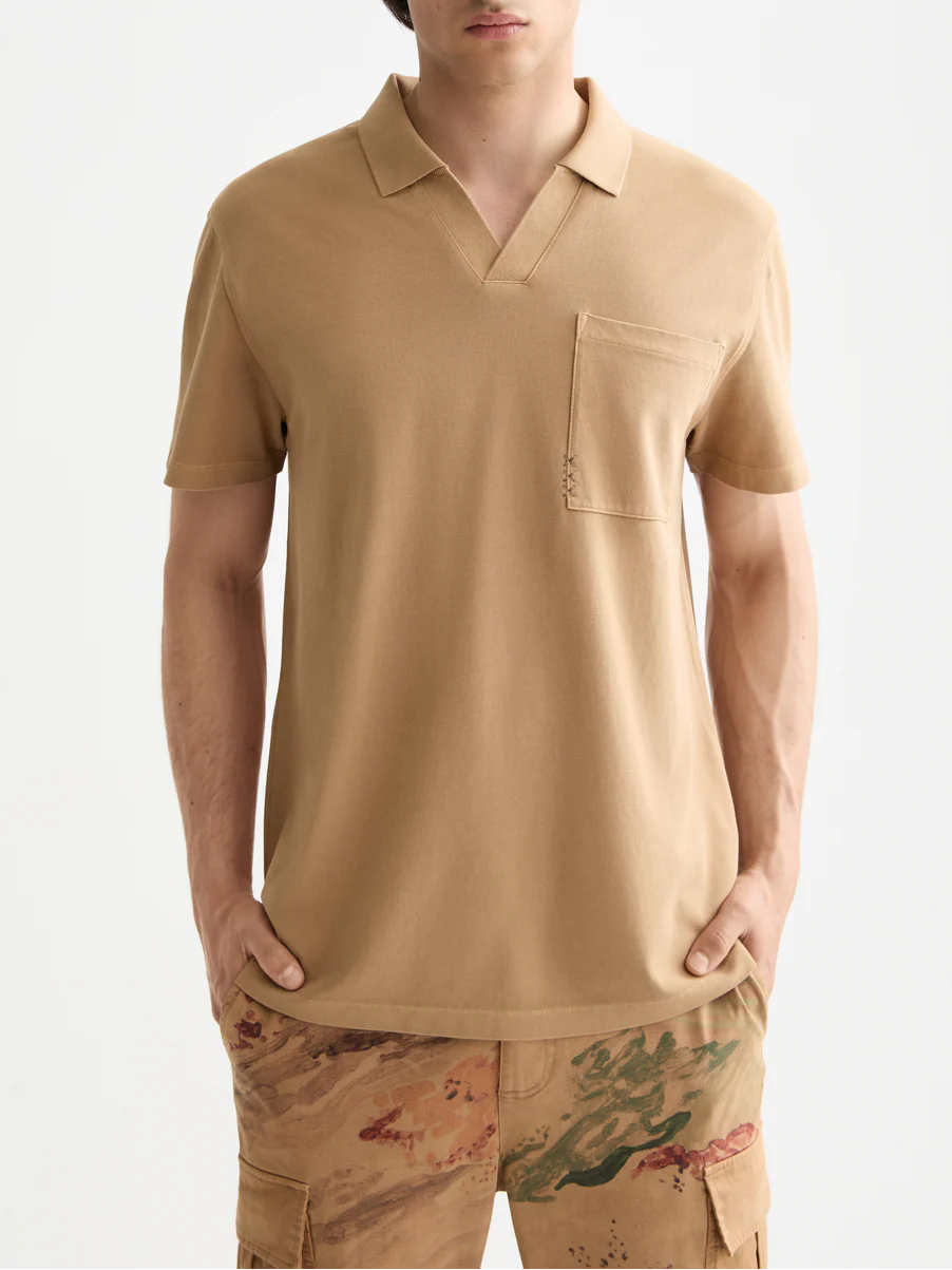 Garment-dyed pique relaxed fit pocket polo - Image 15