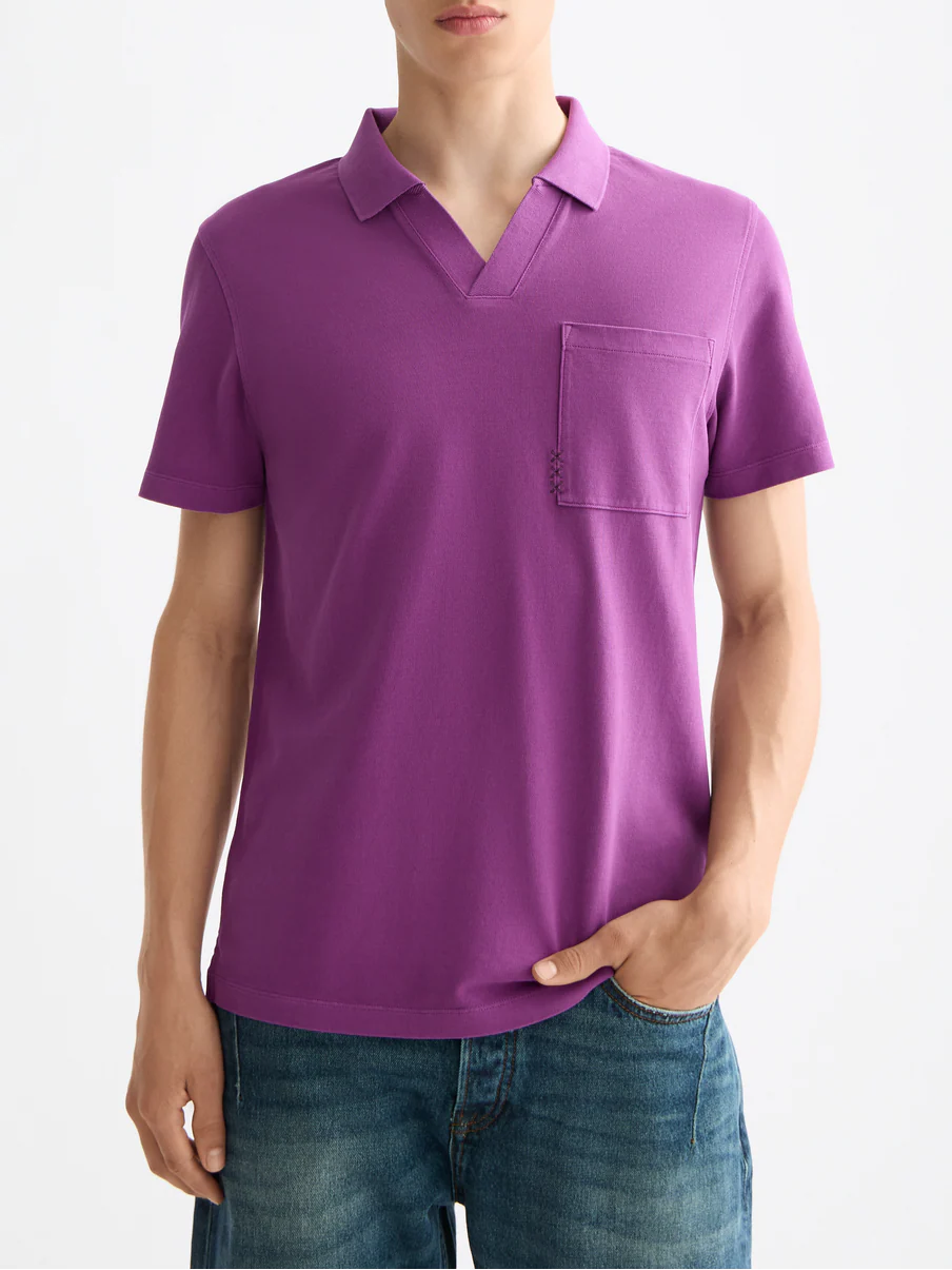 Garment-dyed pique relaxed fit pocket polo - Image 20