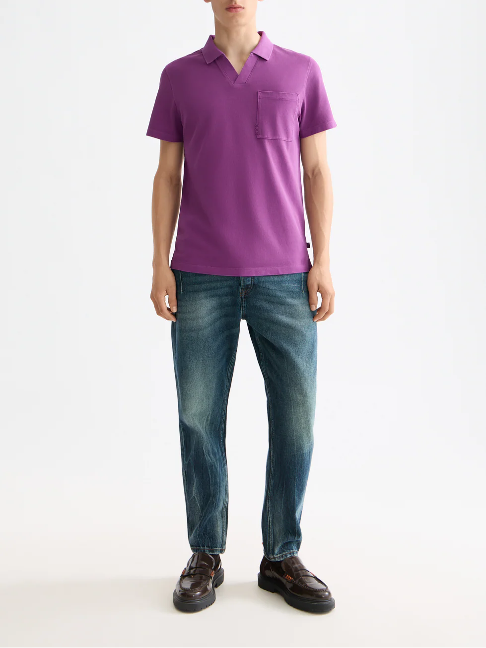 Garment-dyed pique relaxed fit pocket polo - Image 21