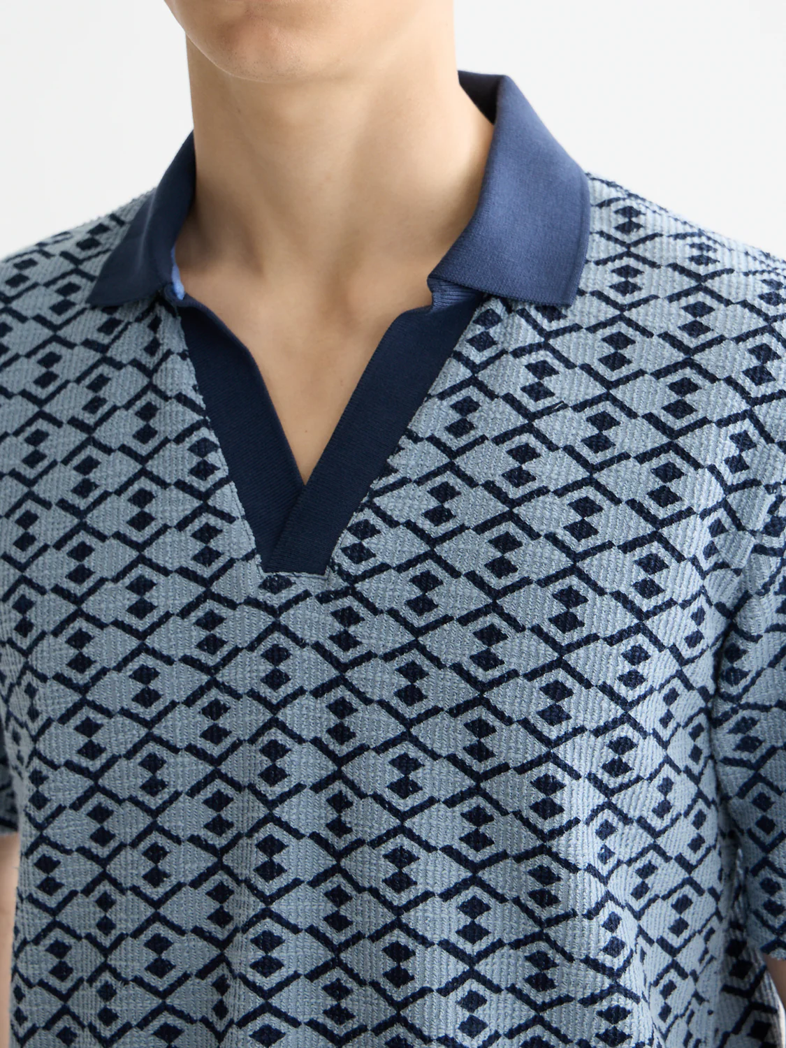 Towelling printed relaxed polo - Image 2