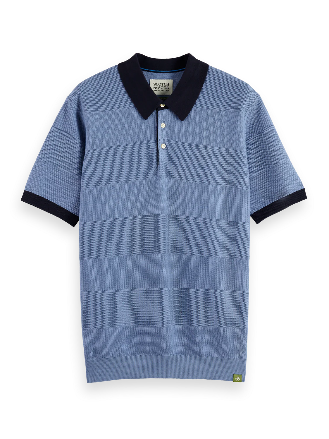 Knitted tonal striped polo - Image 12