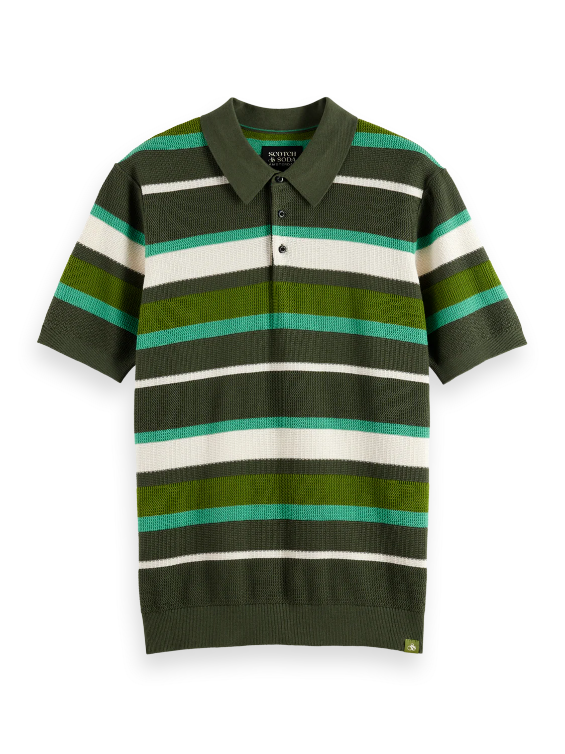 Knitted striped regular polo - Image 12