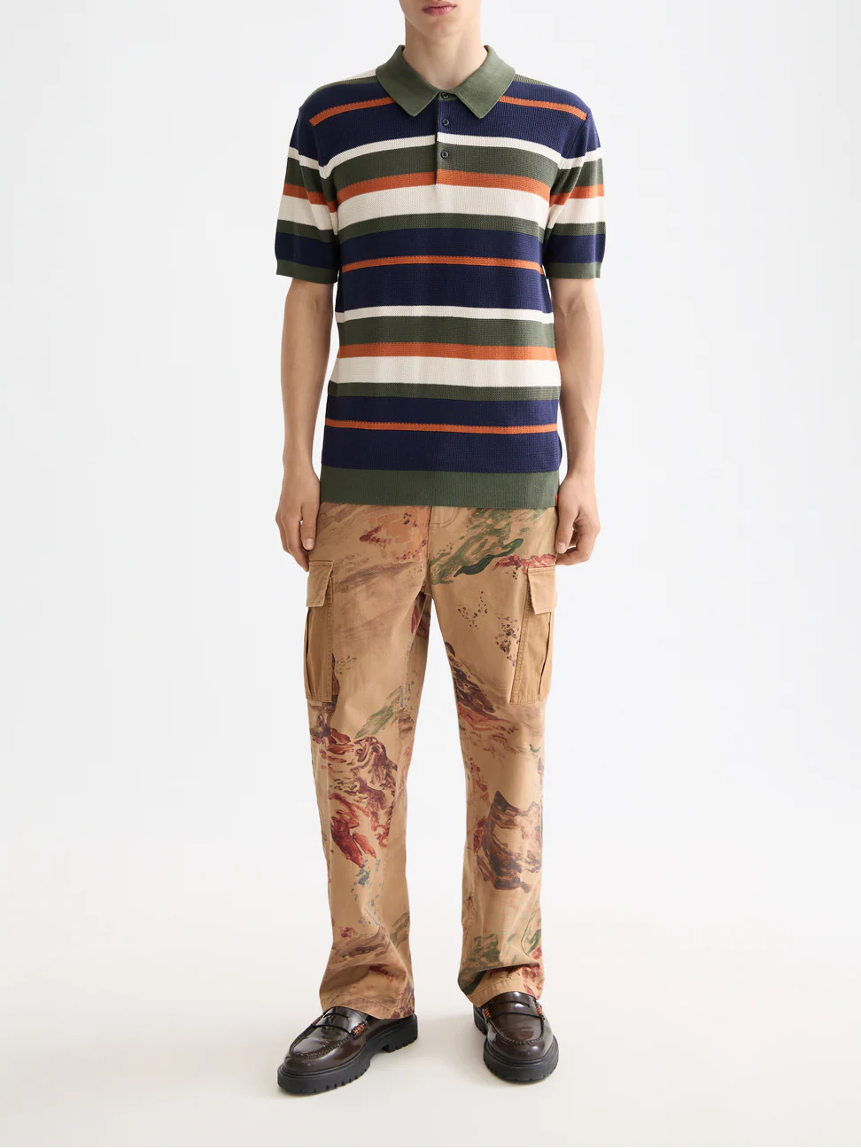 Knitted striped regular polo - Image 16