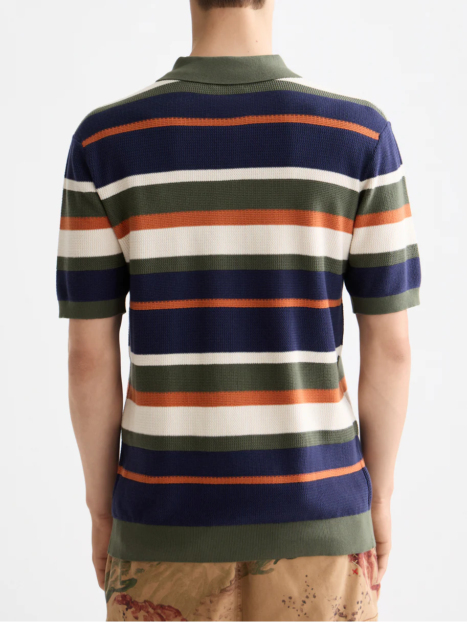 Knitted striped regular polo - Image 18
