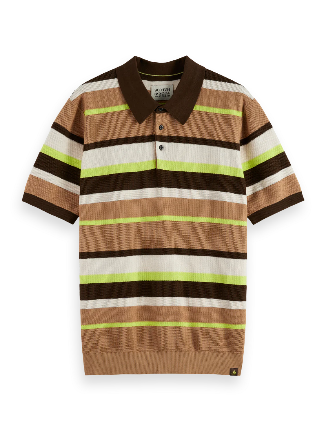Knitted striped regular polo - Image 5