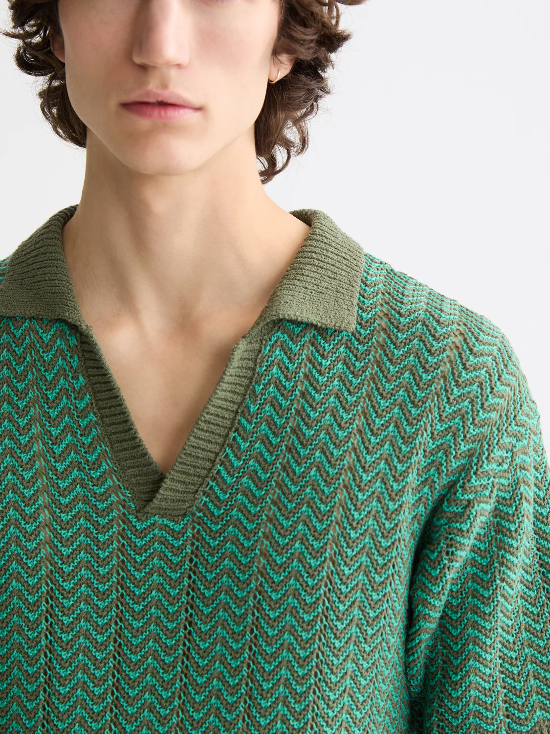 knitted v-neck polo - Image 10