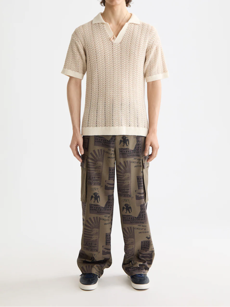 knitted v-neck polo - Image 2