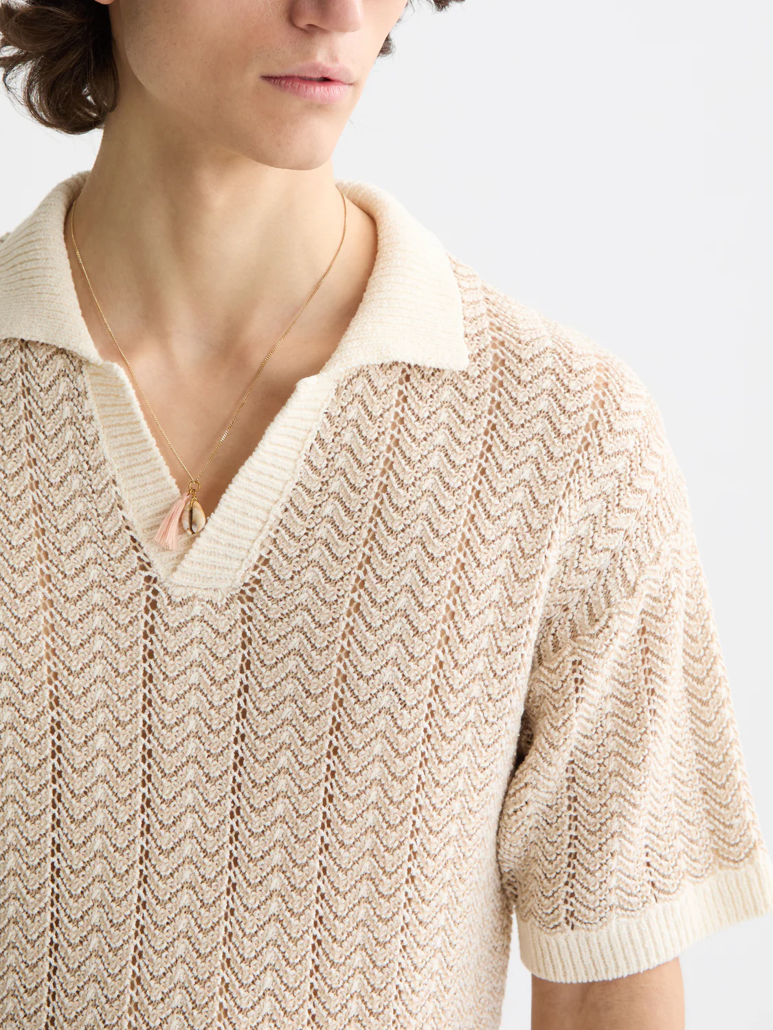 knitted v-neck polo - Image 3