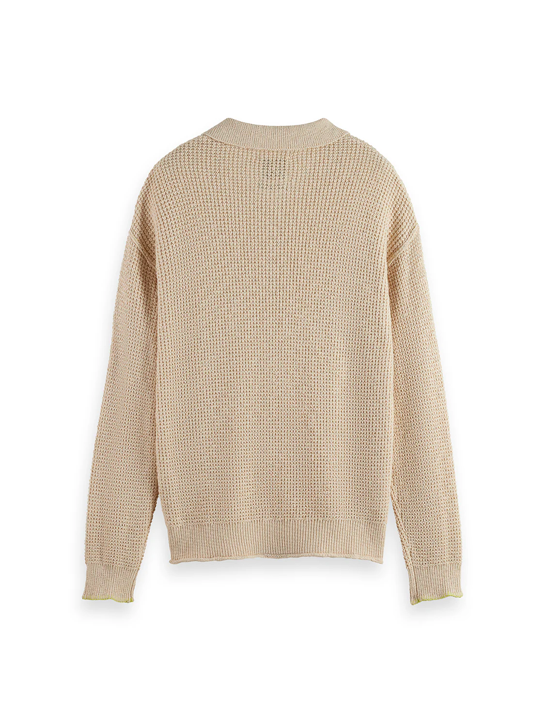Waffle dropped shoulder long sleeve polo - Image 6