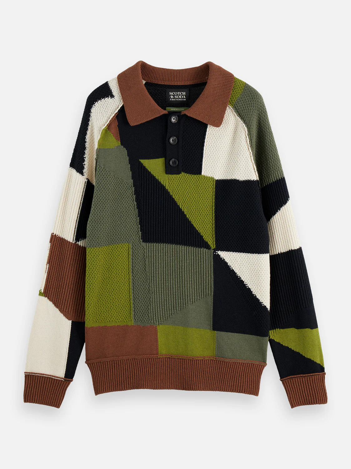 Patch work long sleeve polo - Image 5