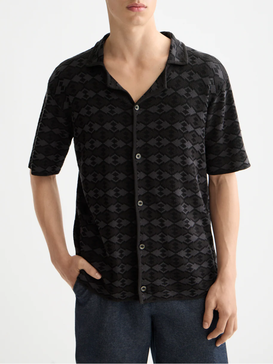 Tonal knitted polo