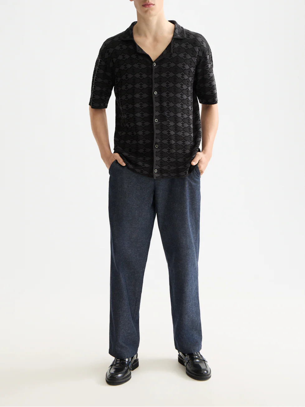 Tonal knitted polo - Image 2