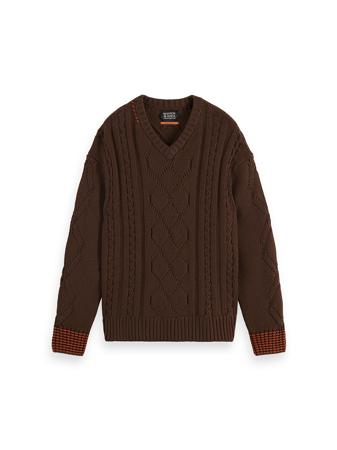 V-Neck chunky cable loose pullover - Image 12