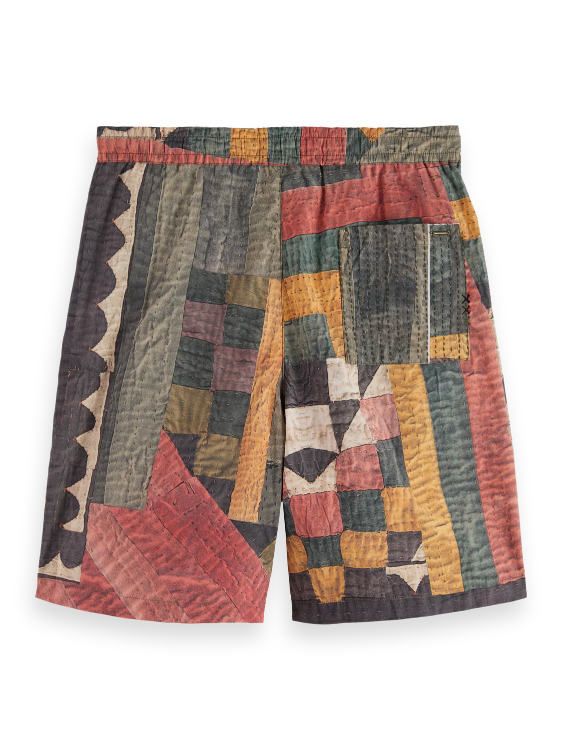 Printed patchwork cotton-poplin loose bermuda - Image 6