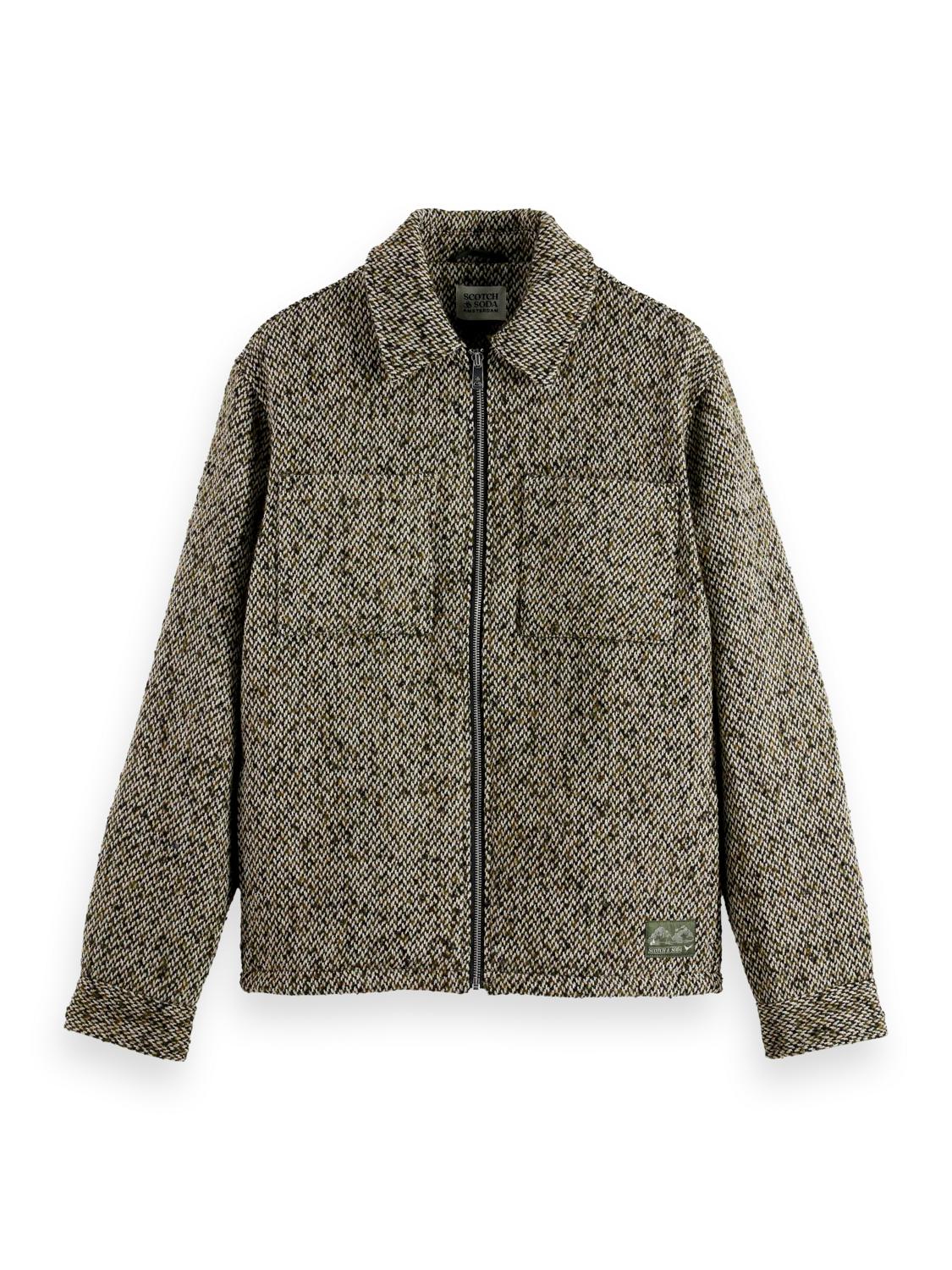 Multicoloured tweed wool-blend overshirt - Image 5