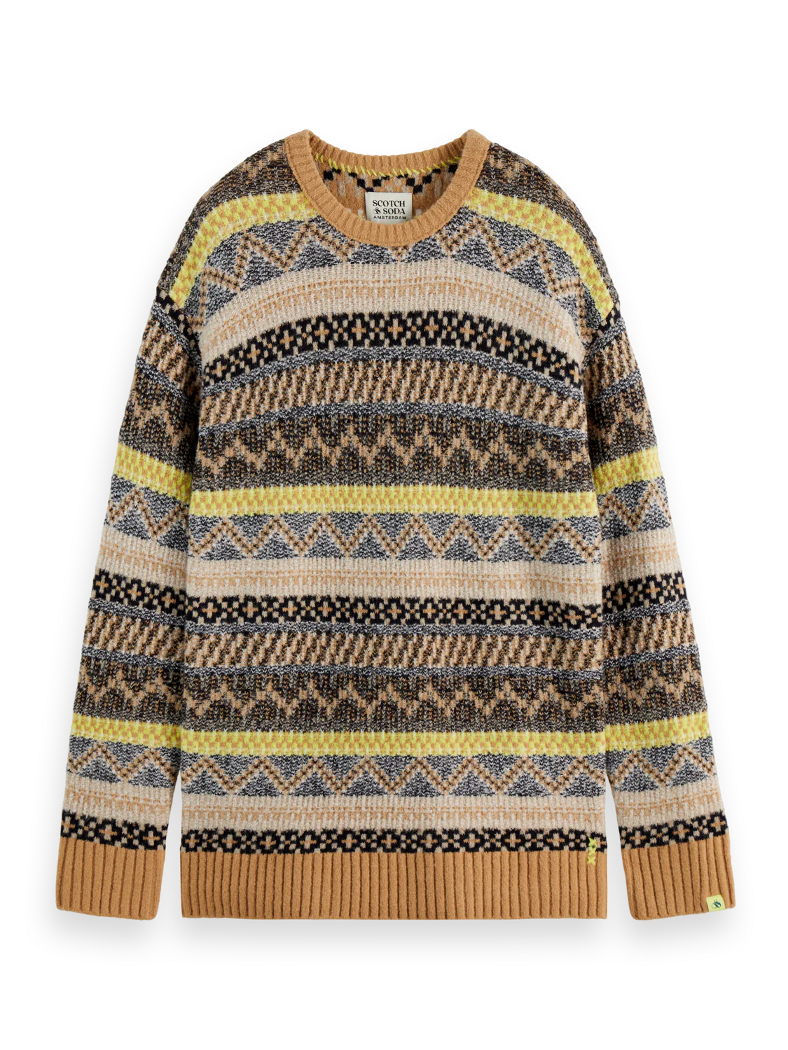 Jacquard dropped shoulder crewneck - Image 11