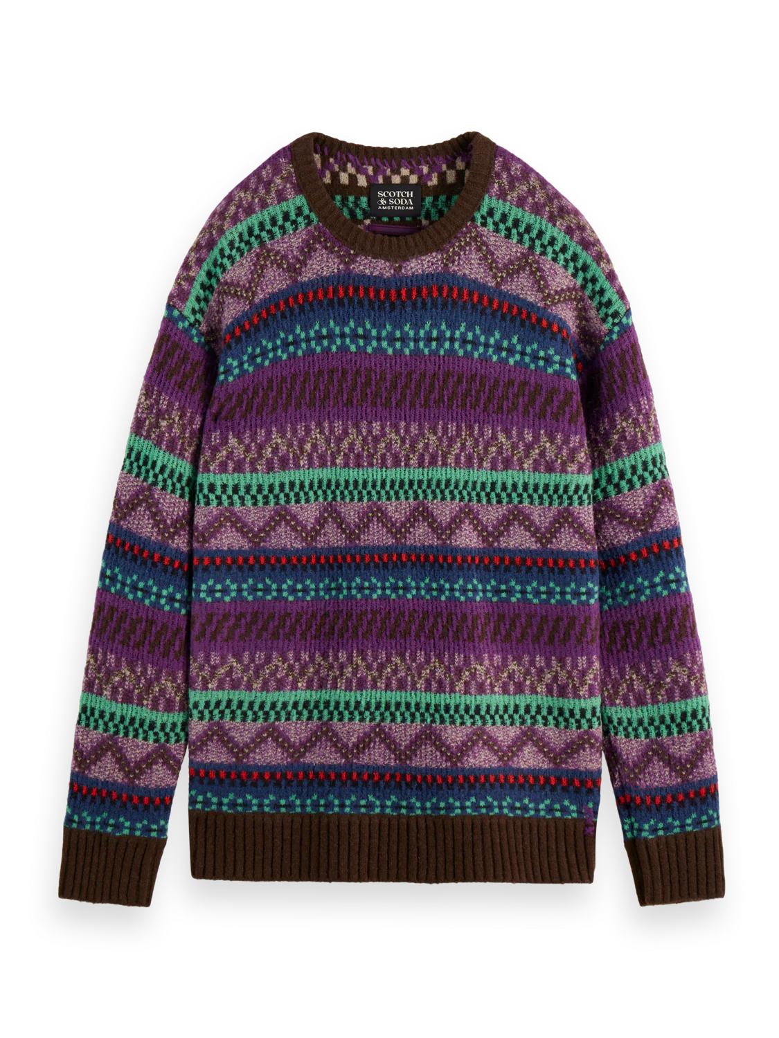 Jacquard dropped shoulder crewneck - Image 4
