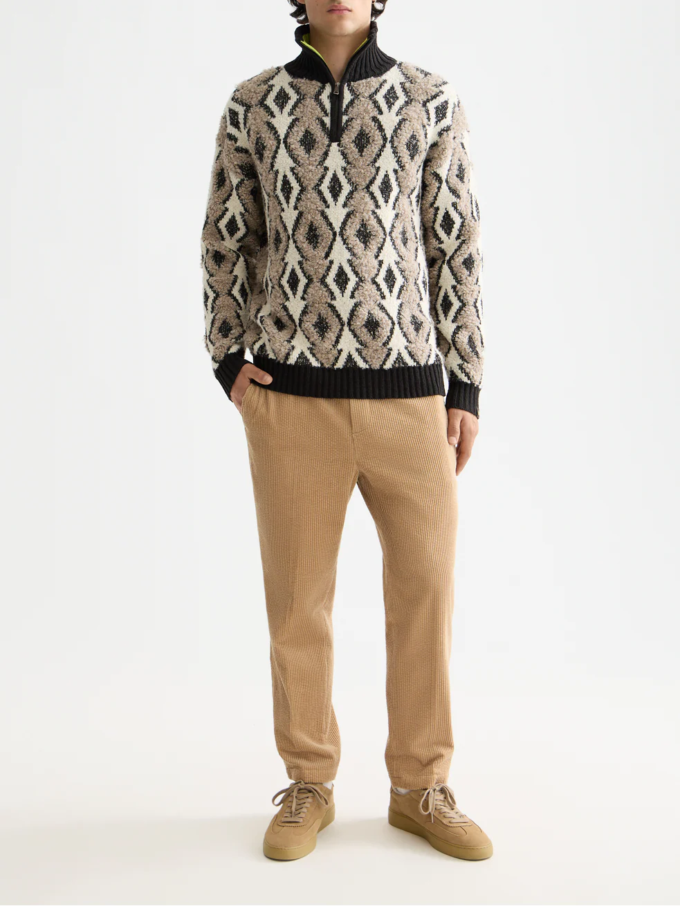 Argyles jacquard dropped shoulder pullover - Image 2