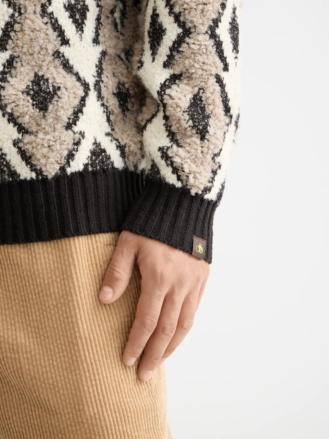 Argyles jacquard dropped shoulder pullover - Image 3