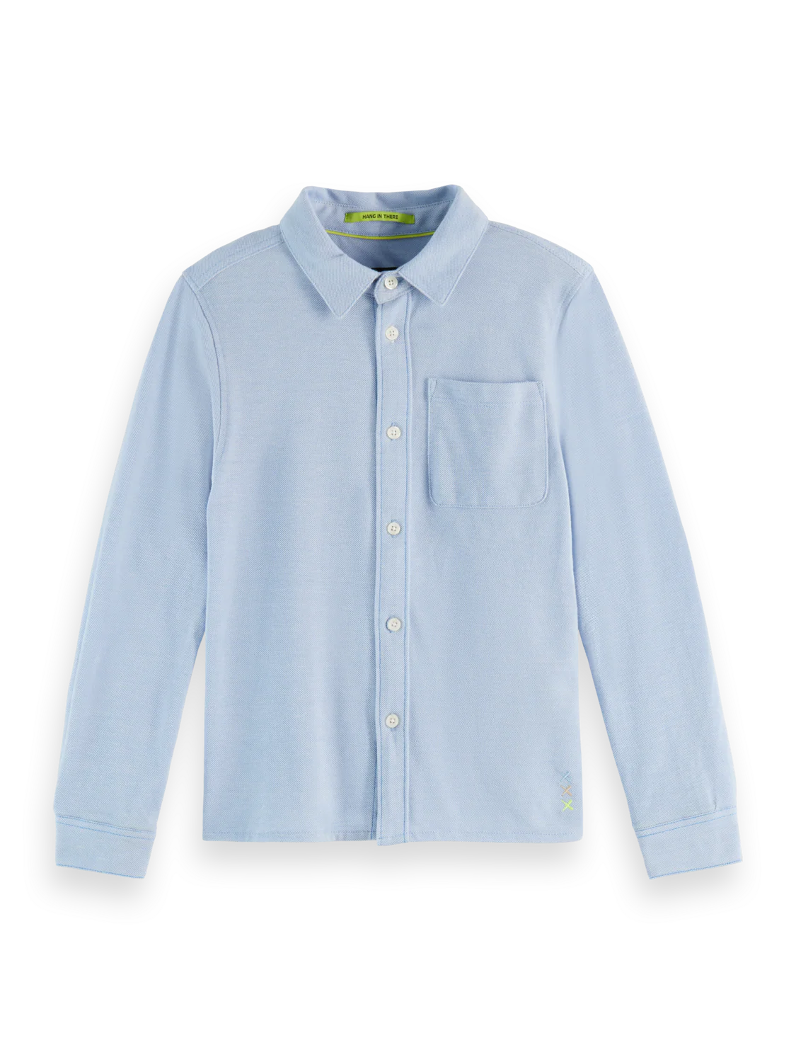Boys Regular two-tone pique long-sleeve shirt