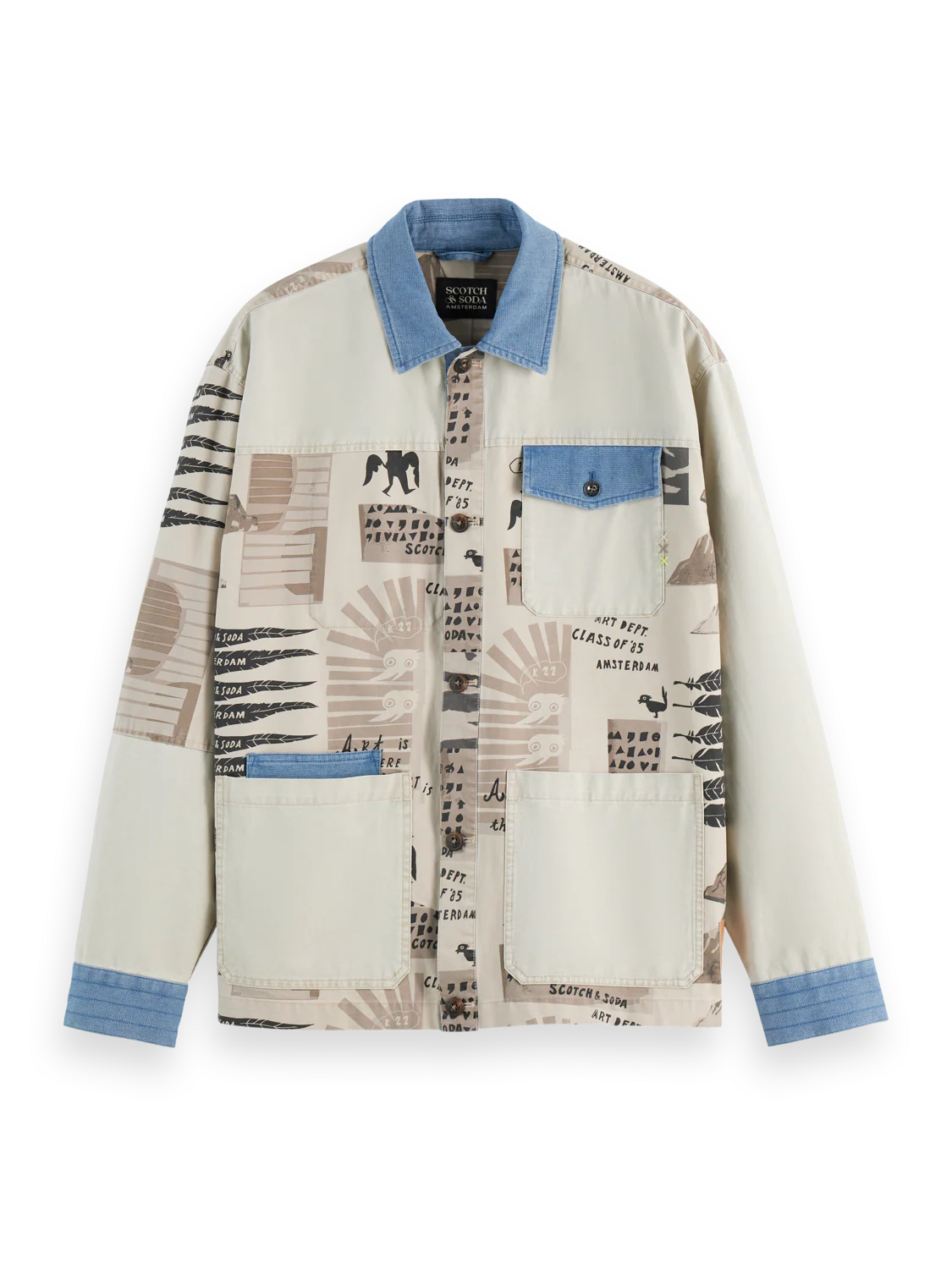 Printed block worker jacket - Image 5