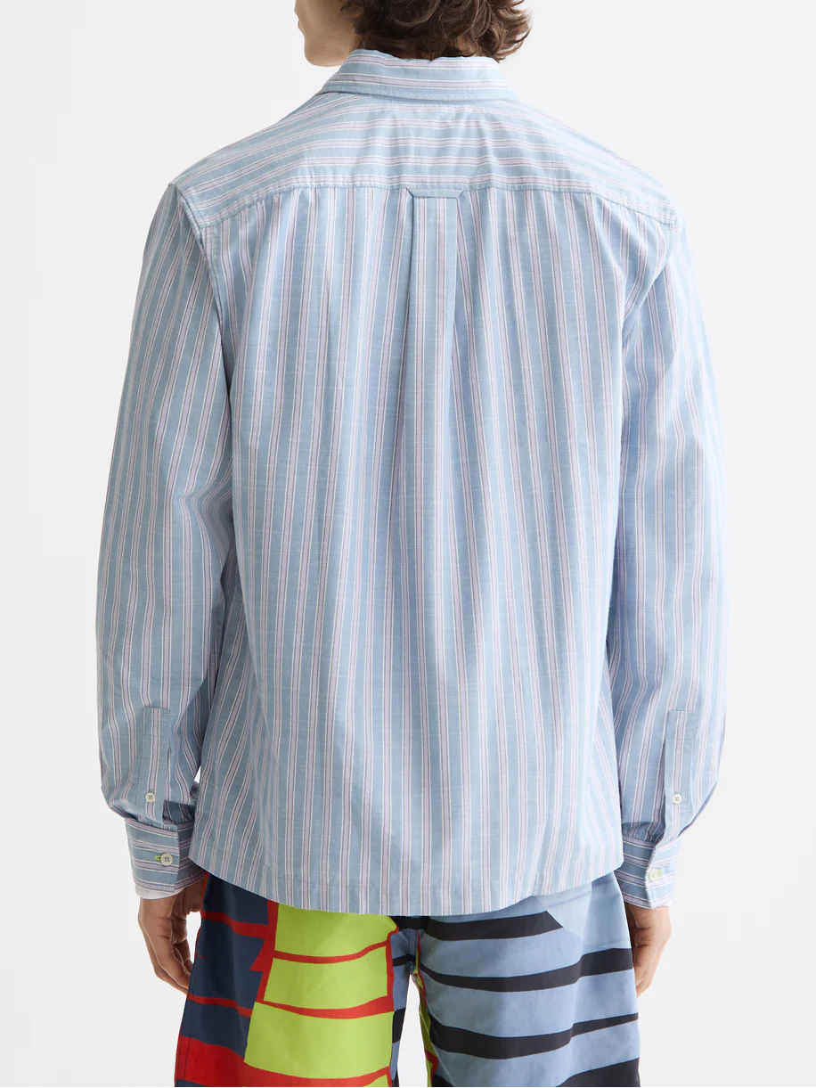 Graphic patchwork striped oxford shirt - Image 4