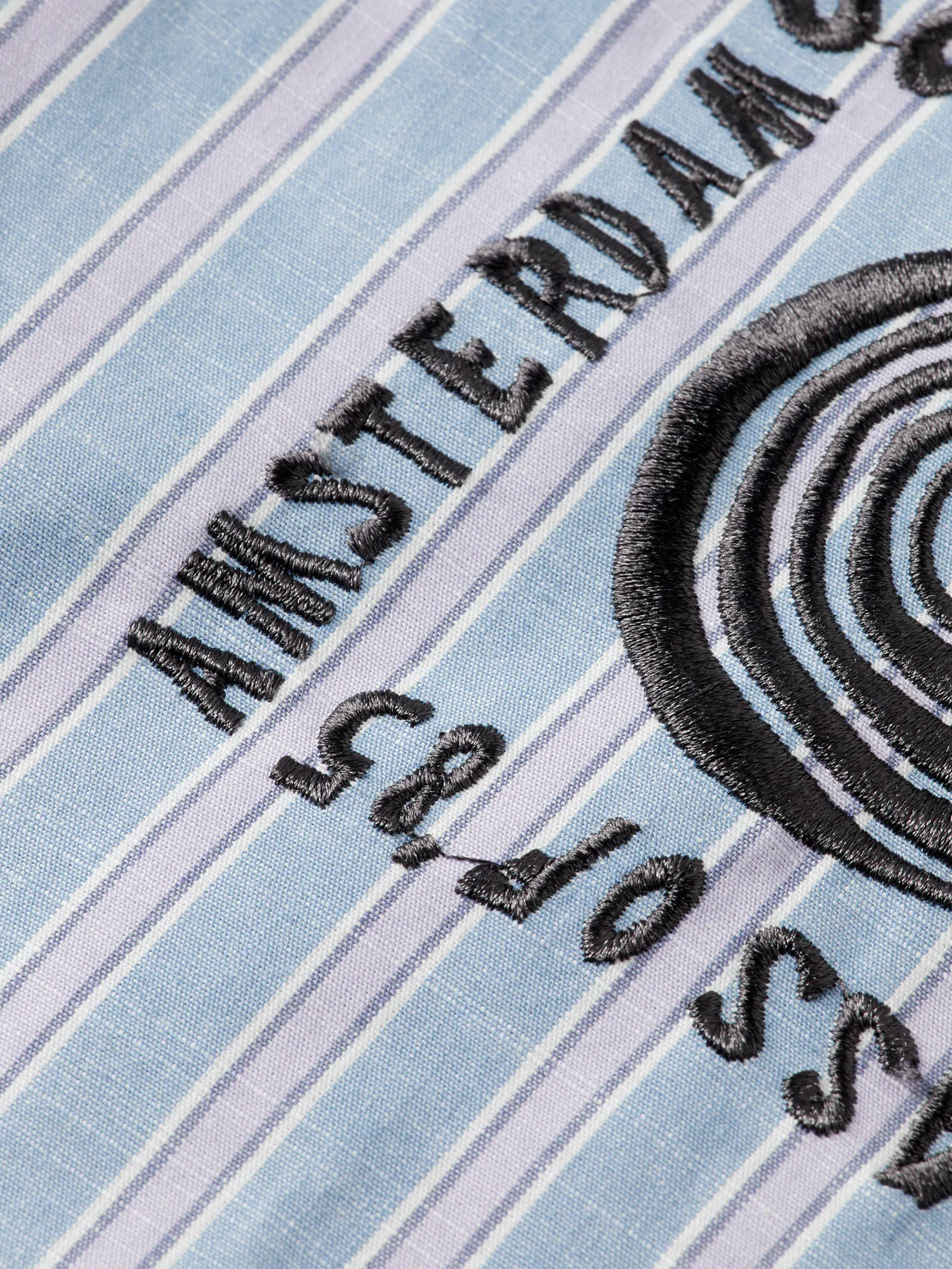 Graphic patchwork striped oxford shirt - Image 7