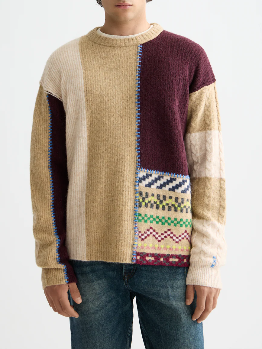 Loose Fit Patchwork Pullover