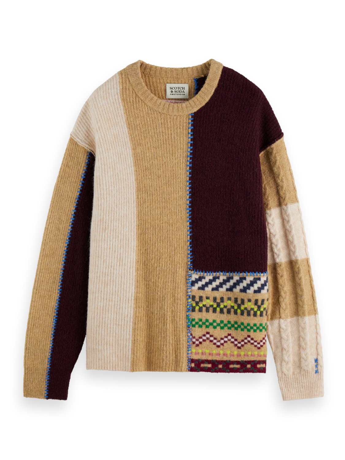 Loose Fit Patchwork Pullover - Image 5