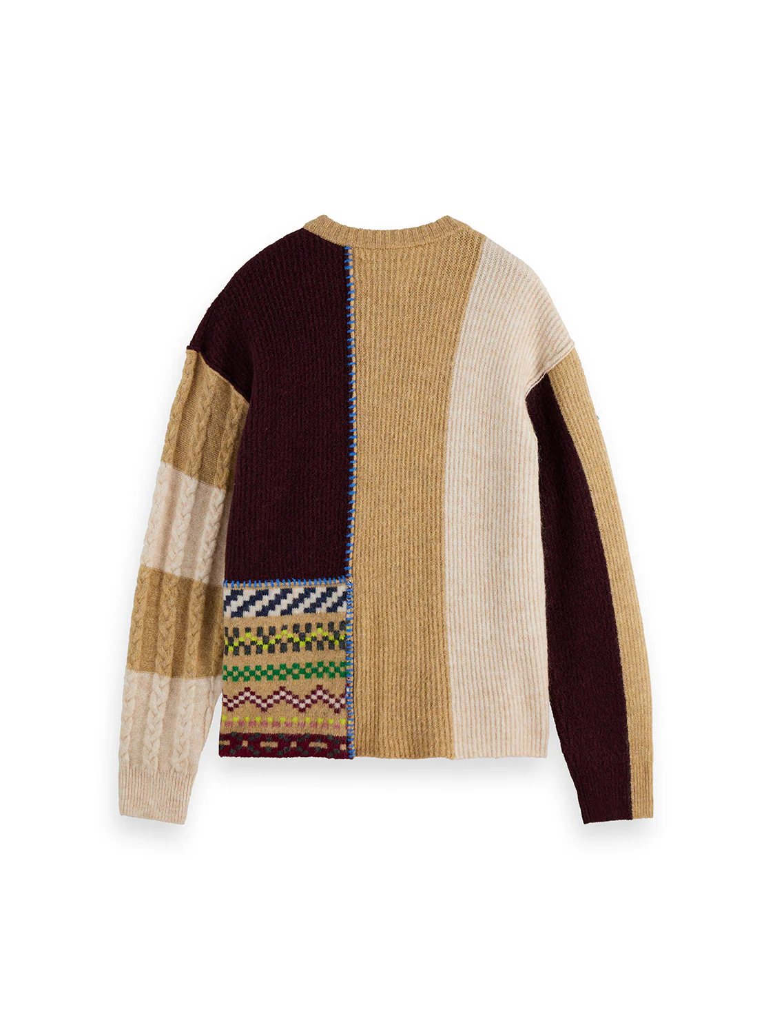 Loose Fit Patchwork Pullover - Image 6