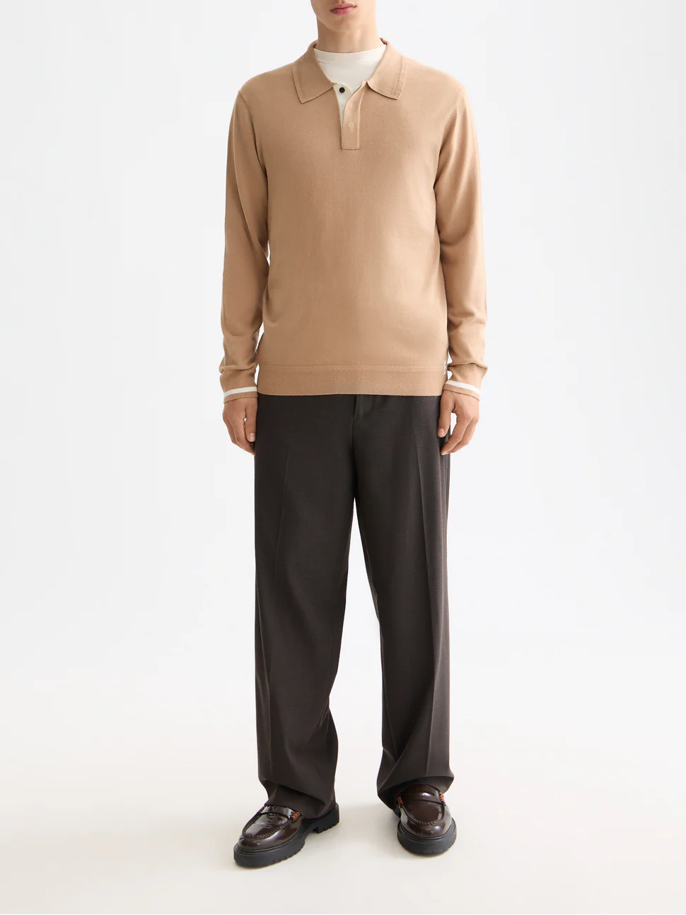 Knitted Long Sleeve Polo - Image 2