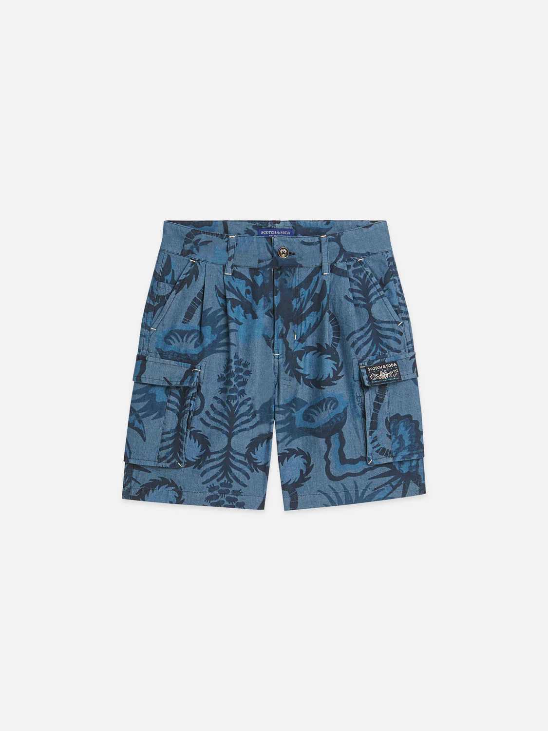Boys print chambray shorts