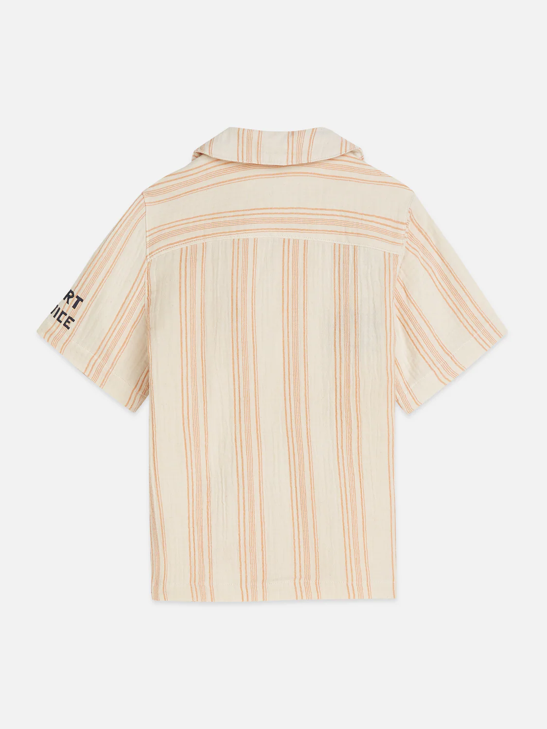 Boys embroidery stripe cotton short sleeve shirt - Image 2