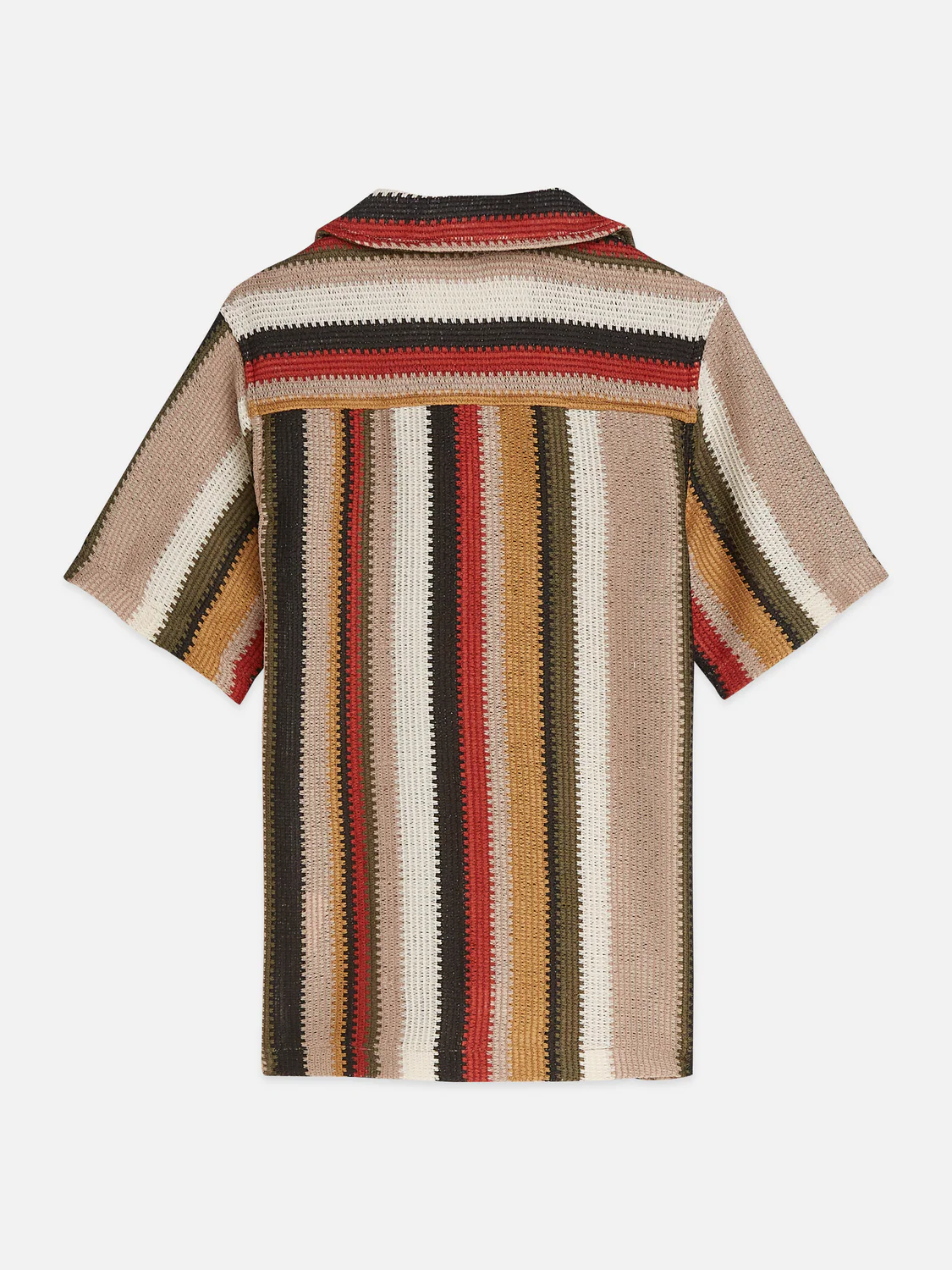 Boys Multicolour knitted stripe short sleeve shirt - Image 2