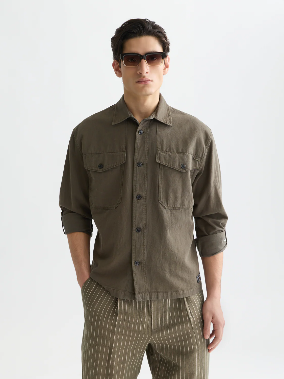 Cotton-linen overshirt