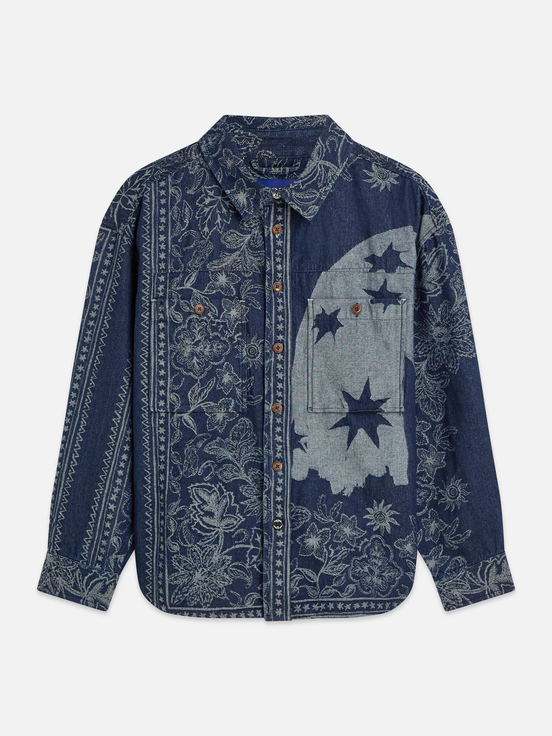 Denim jacquard overshirt - Image 5