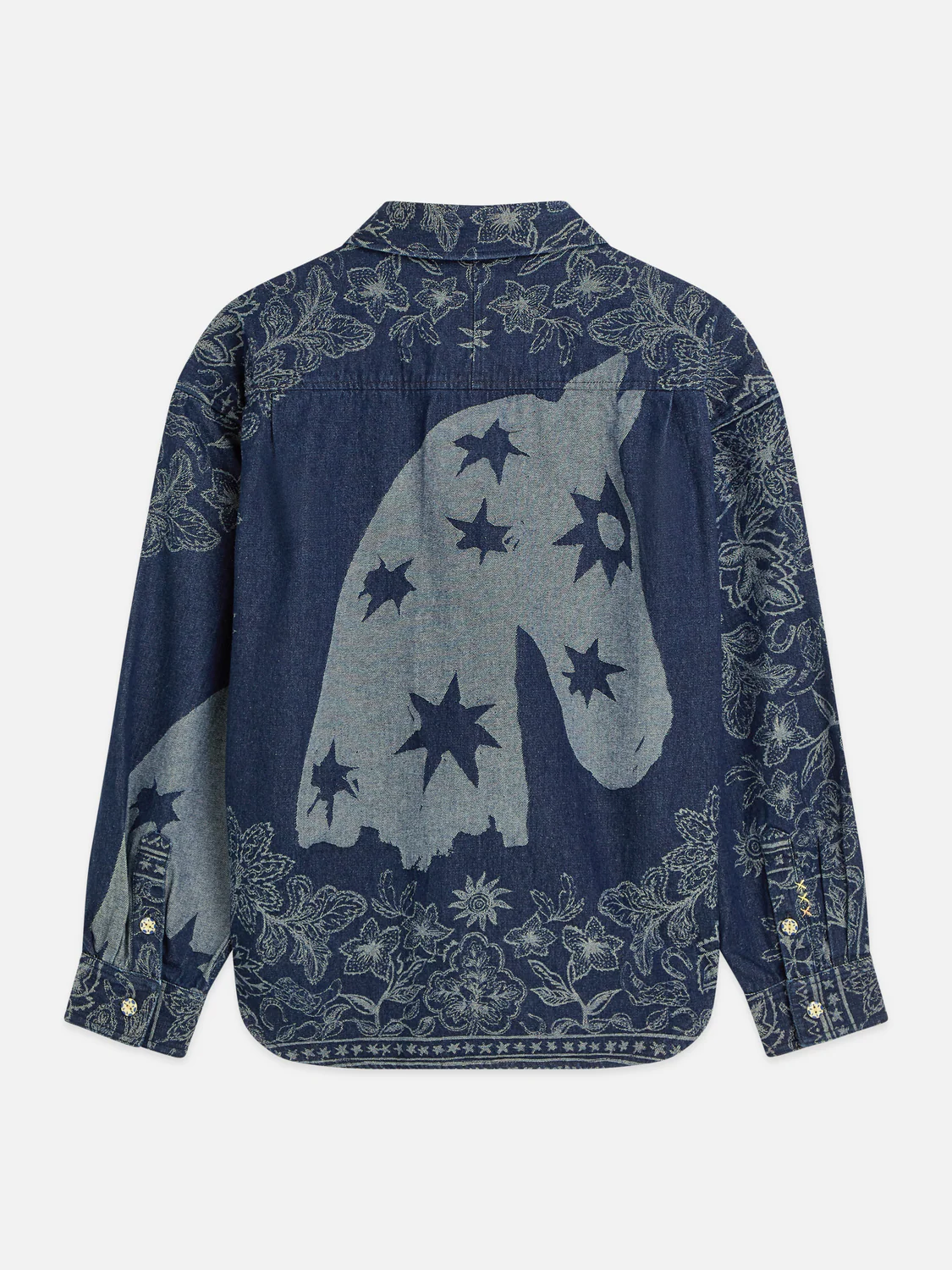 Denim jacquard overshirt - Image 6