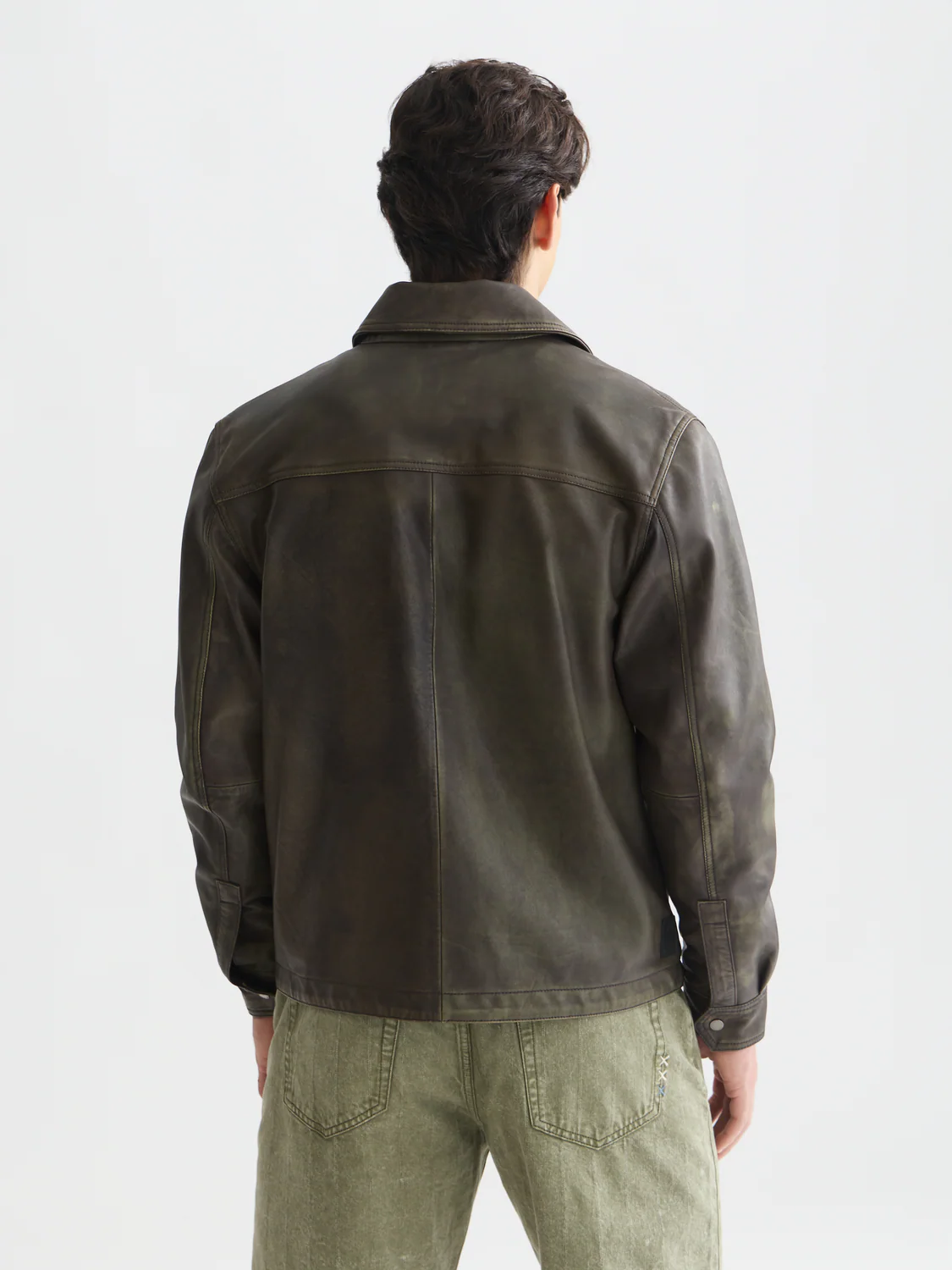 Brushed leather jacket - Image 4