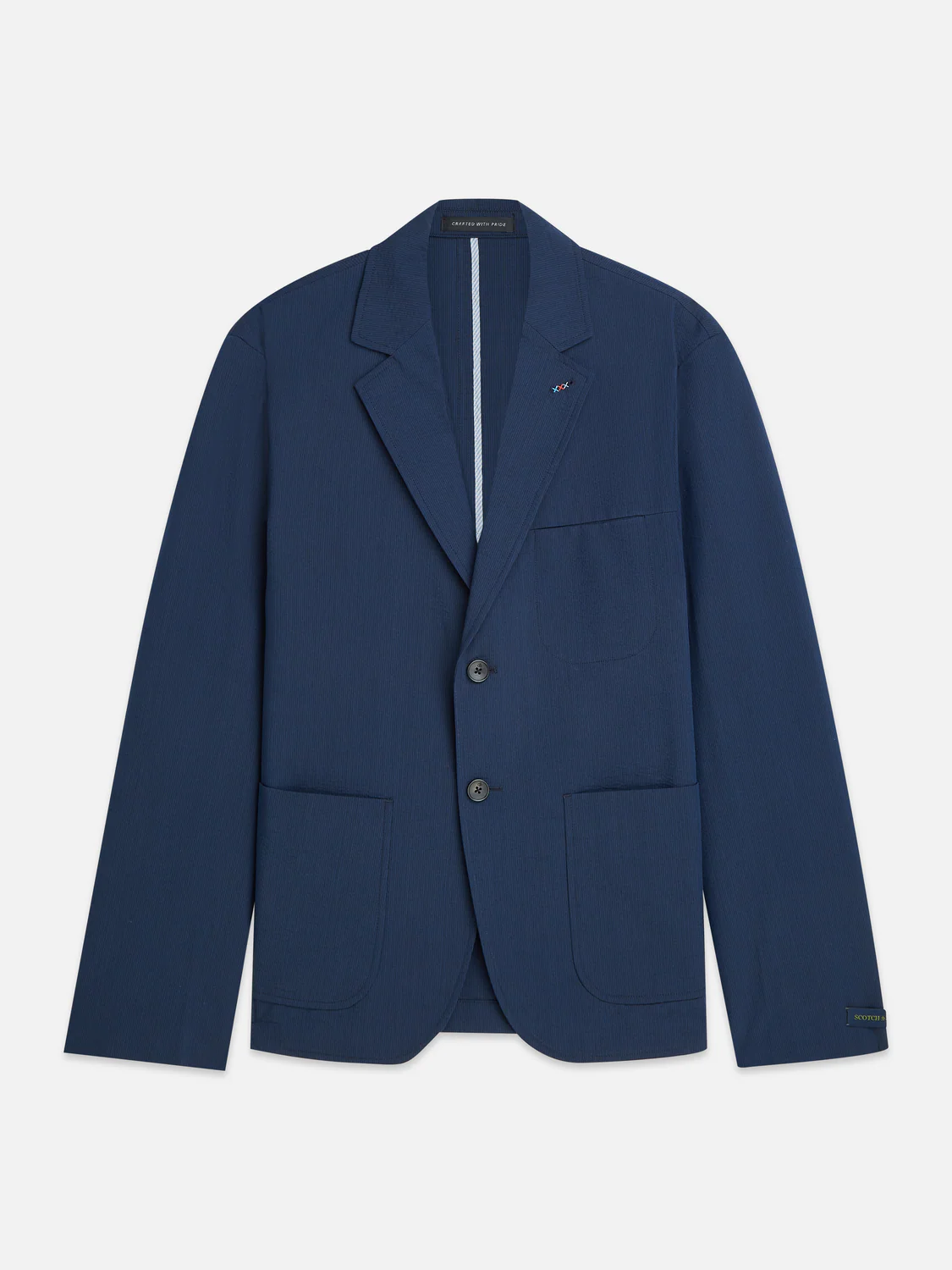 Unconstructed cotton-blend seersucker blazer - Image 5