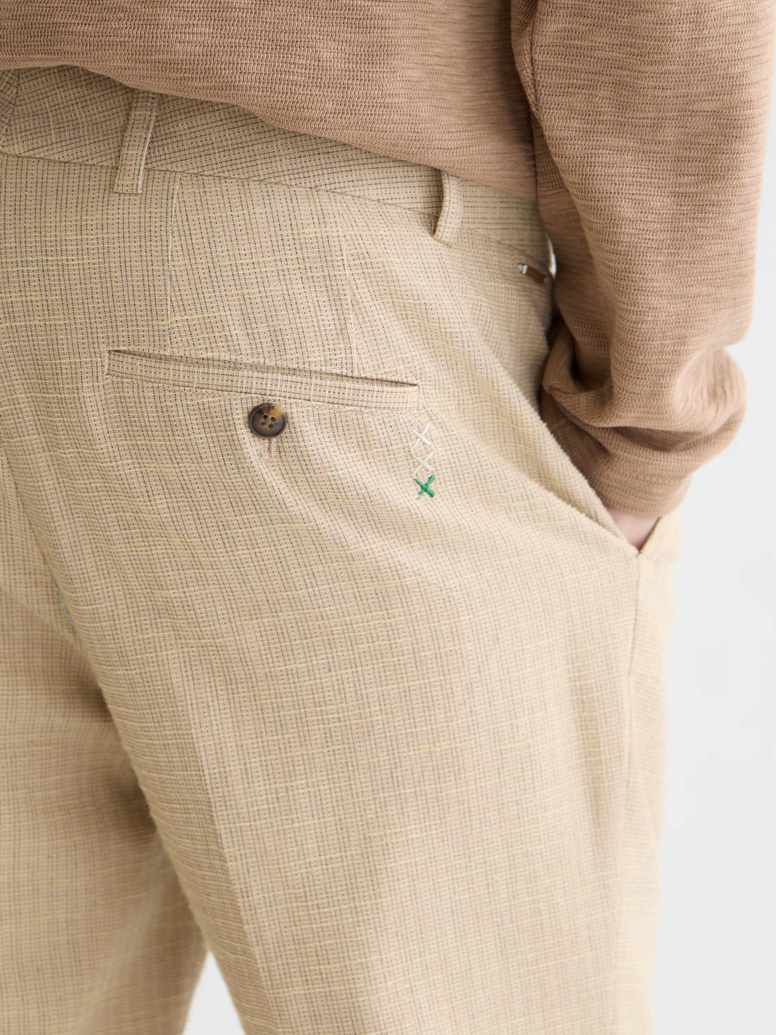 Stuart structured linen-blend slim chino - Image 3