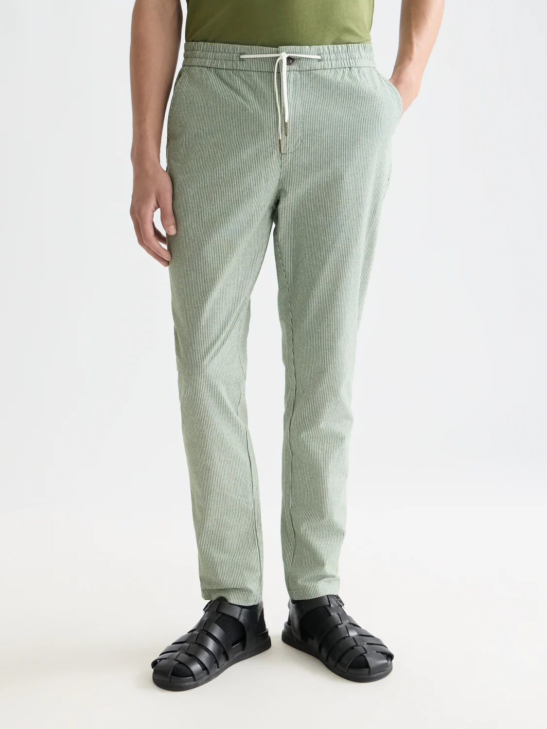 Warren striped cotton-linen straight jogger - Image 2