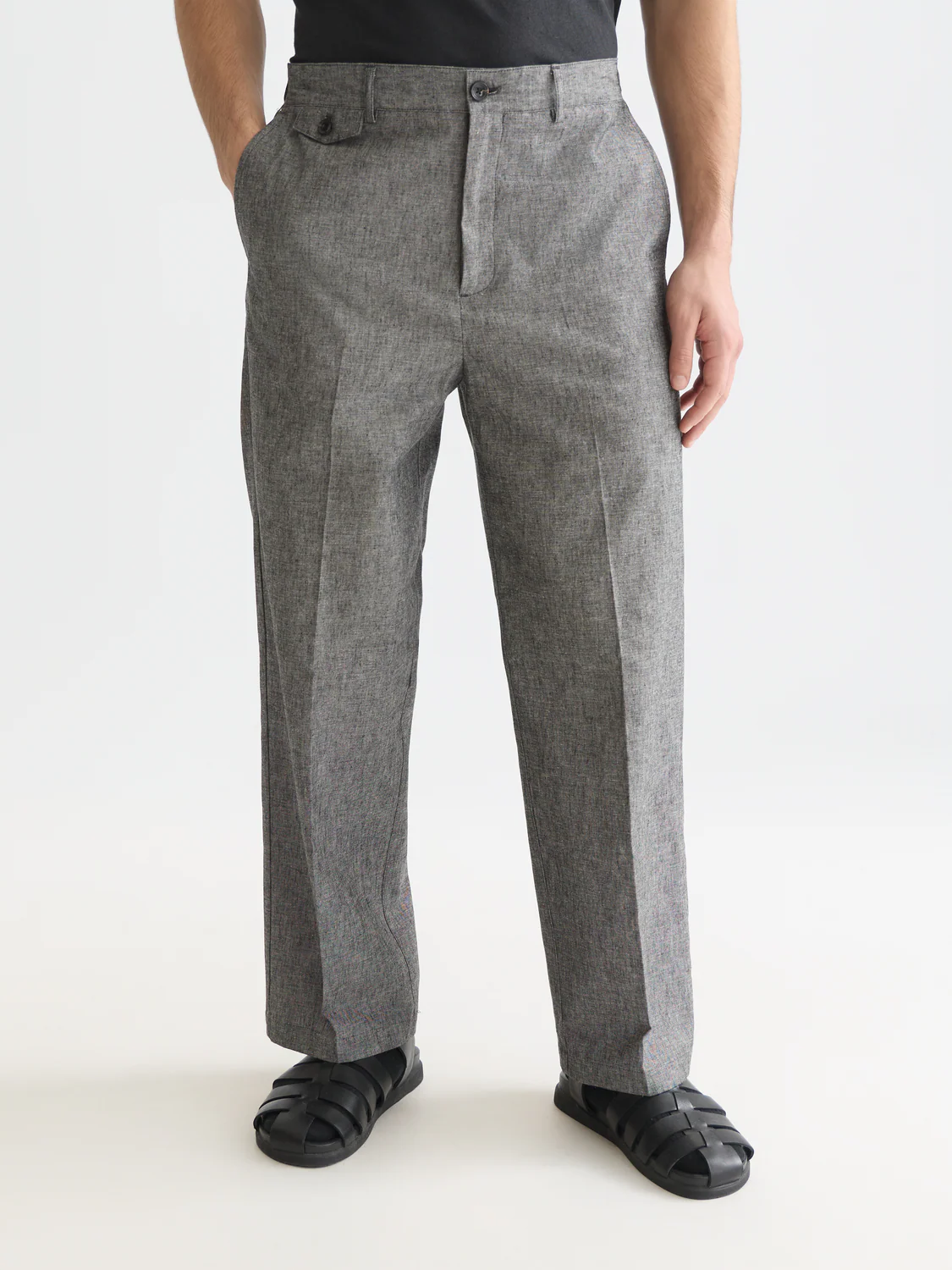 Otis tailored cotton-linen relaxed straight jogger - Image 2