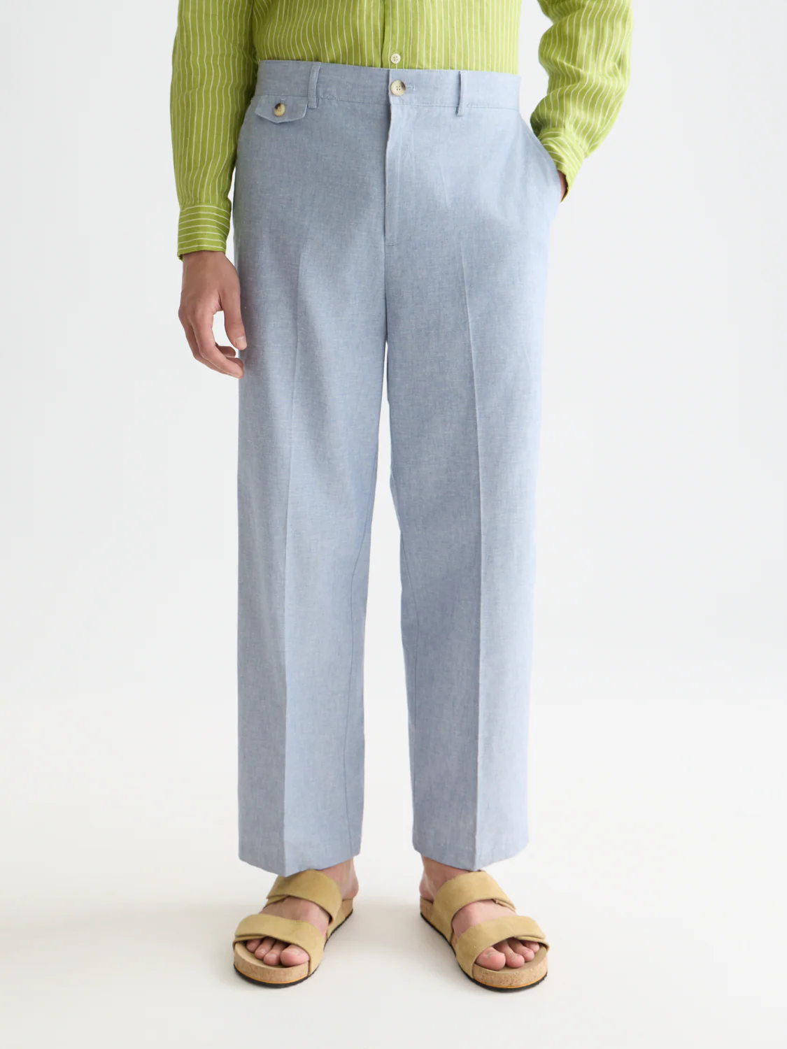 Otis tailored cotton-linen relaxed straight jogger - Image 9
