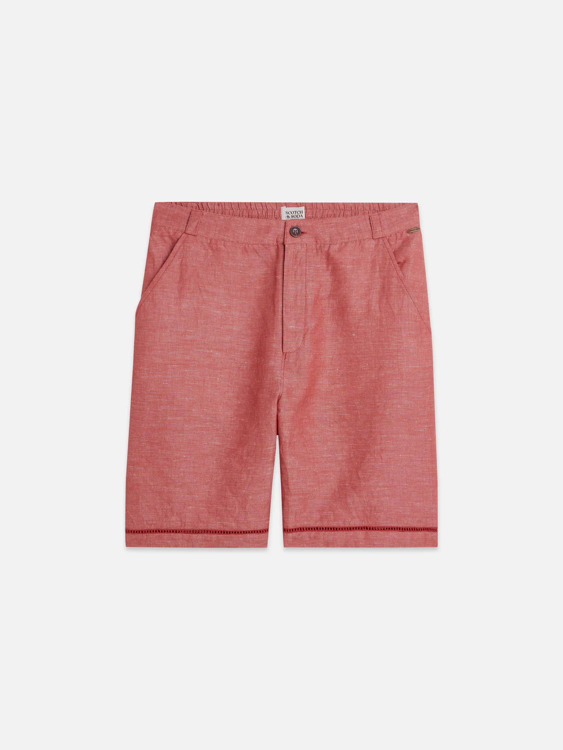 Embroidered linen-blend wide bermuda shorts - Image 5