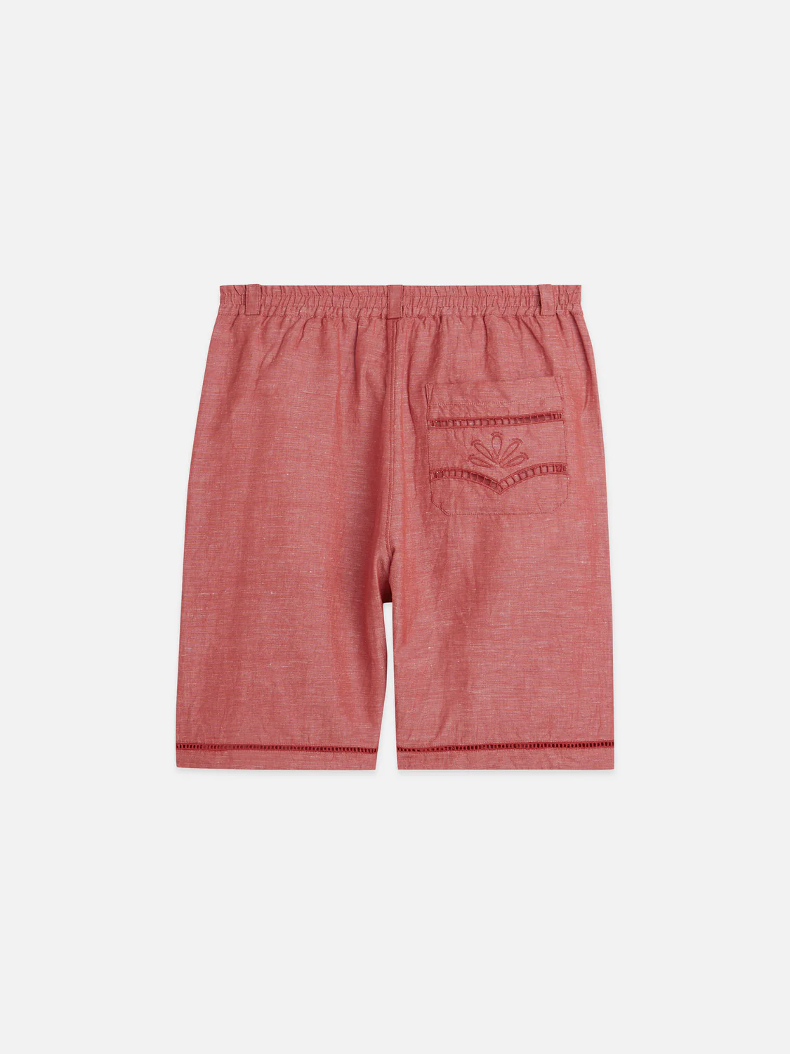 Embroidered linen-blend wide bermuda shorts - Image 6