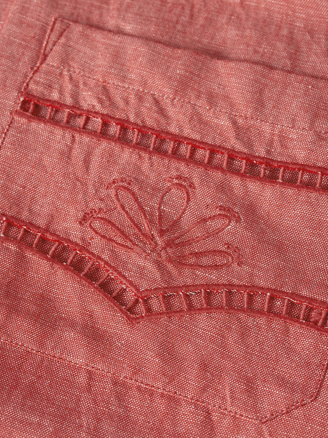 Embroidered linen-blend wide bermuda shorts - Image 7