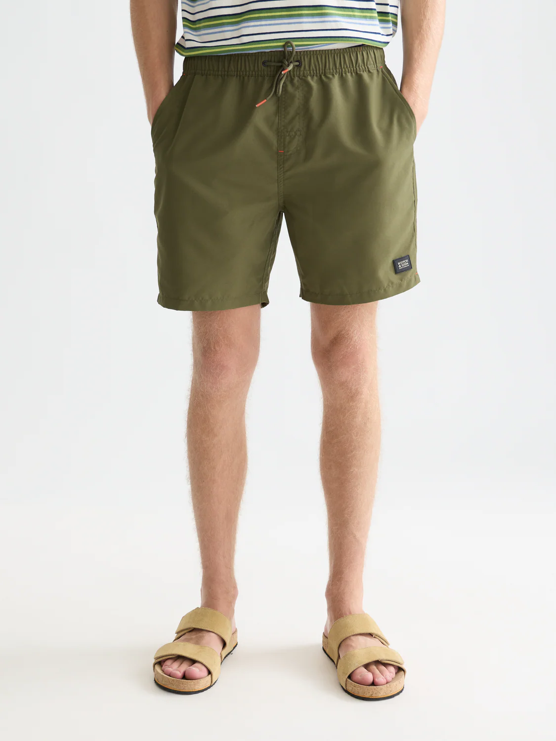 Solid midlength swim shorts - Image 2