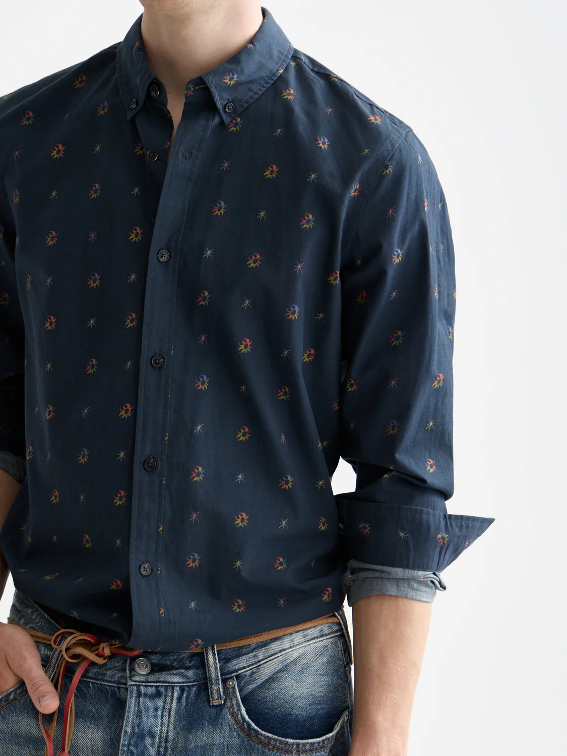 Printed cotton slim shirt - Image 3