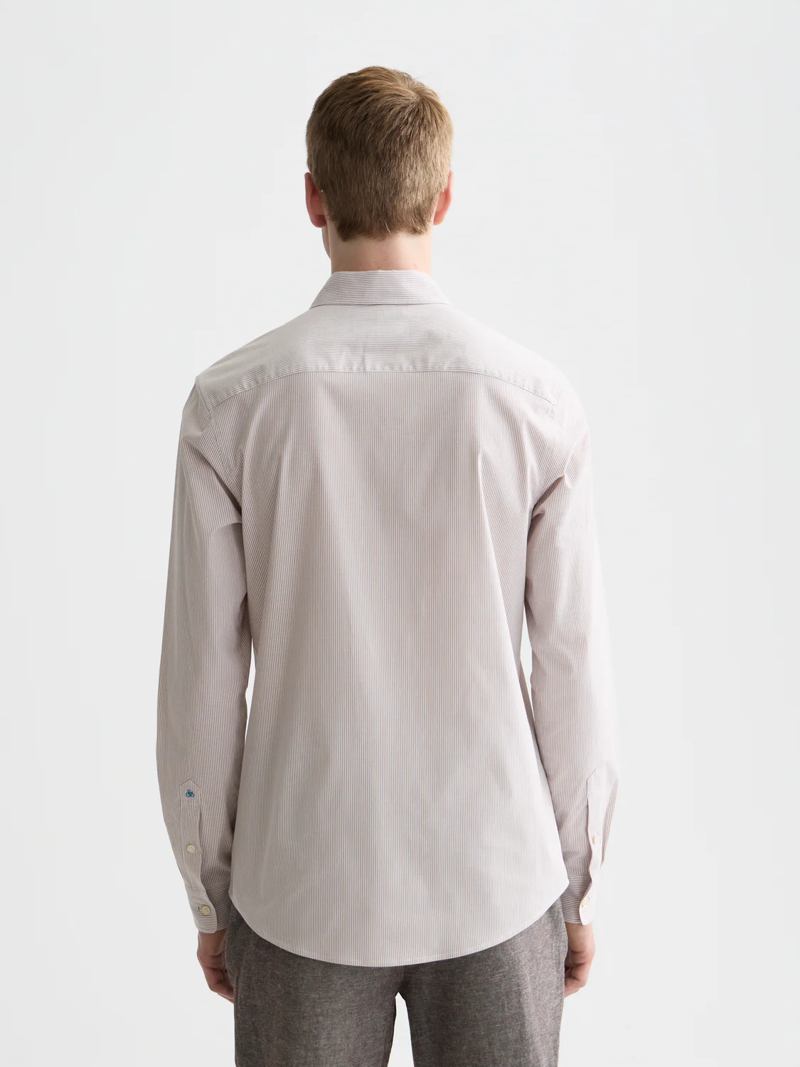 Striped slim poplin shirt - Image 10